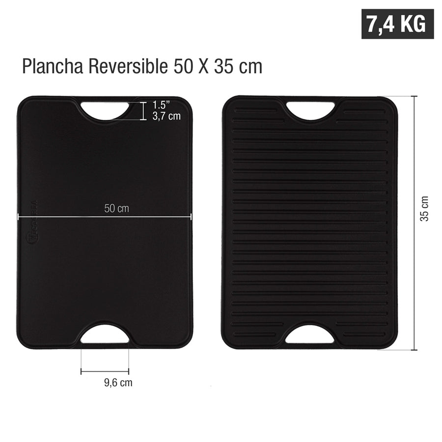 Plancha de Hierro Fundido Esmaltado 50 x 35cm Victoria