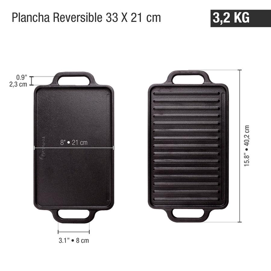 Plancha de Hierro Fundido Esmaltado 33 x 21cm Victoria