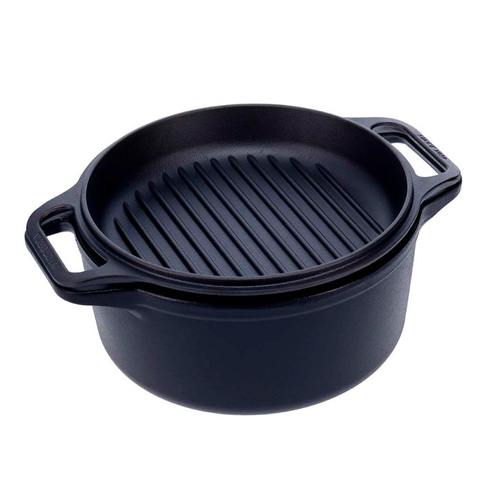 Olla C/Tapa Doble Uso Hierro Curado 6L/26cm C/Asas Victoria