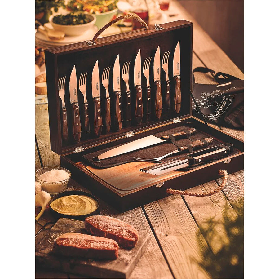 Juego para Asado 17 Piezas Tramontina Churrasco