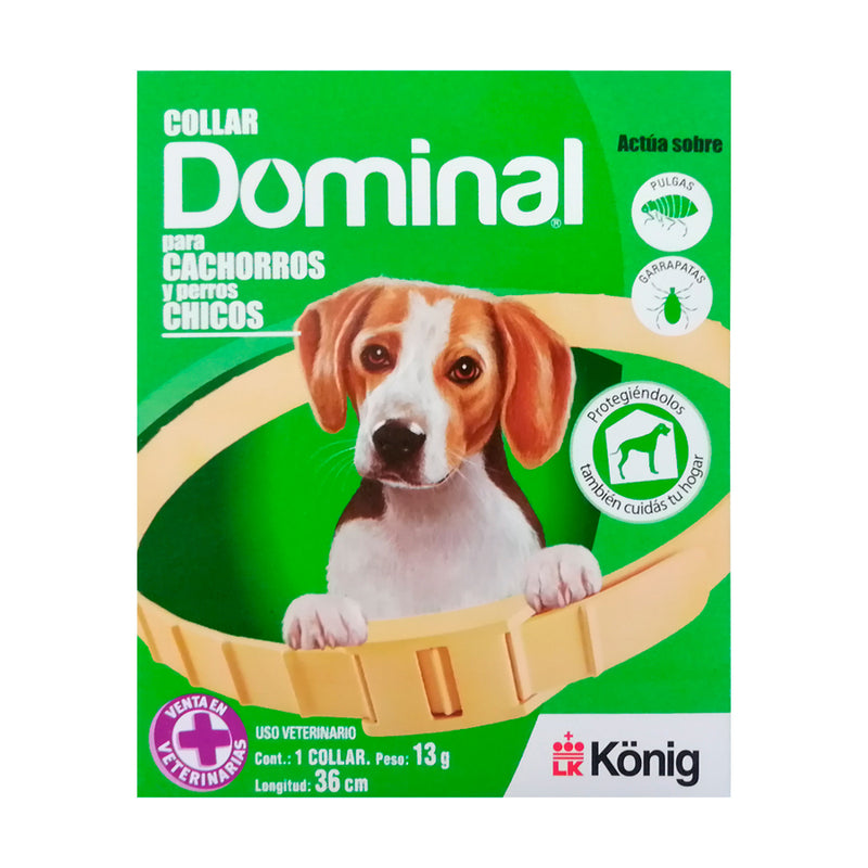 Collar Dominal Pulgas y Garrapatas Perro Chico 36 cm