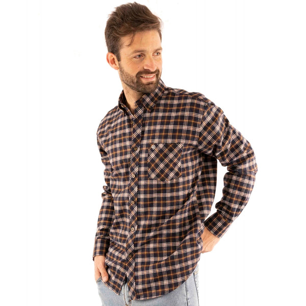 Camisa Viyela Pampero Hombre Azul/Blanco/Amarillo