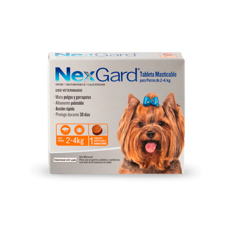 Tableta Masticable NexGard 2 a 4 KG (1 Comprimido)