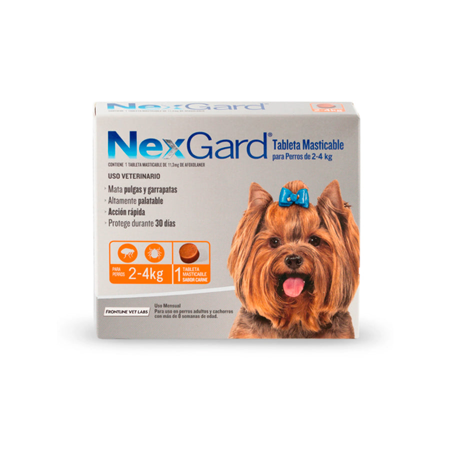 Tableta Masticable NexGard 2 a 4 KG (1 Comprimido)