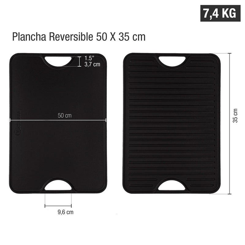 Plancha de Hierro Fundido Esmaltado 50 x 35cm Victoria