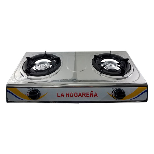 Anafe 2 Hornallas de Acero Inoxidable La Hogareña