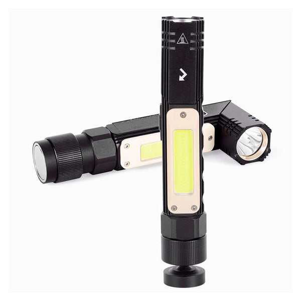 Linterna Recargable con Imán, Luz Lateral y Giro de 90°