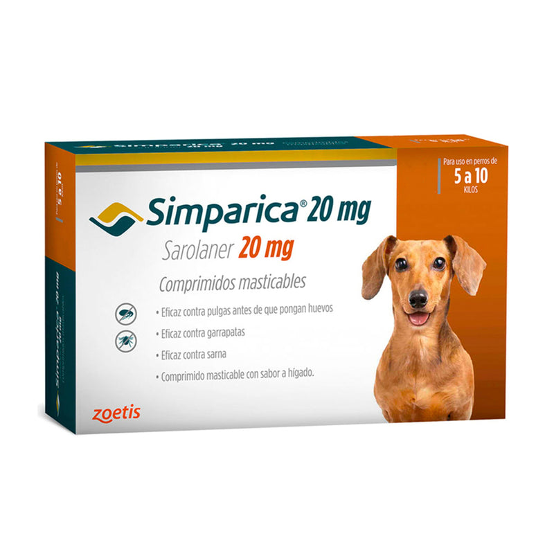 Pastilla Masticable Simparica de 5 a 10 KG