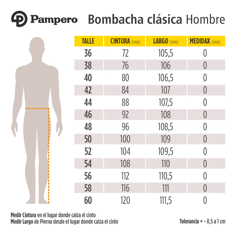 Bombacha Pampero Hombre Azul
