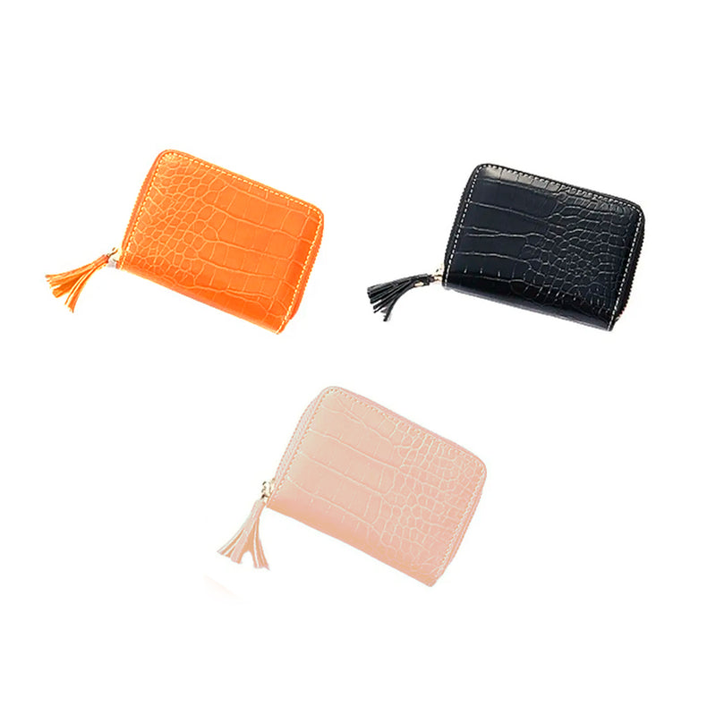 Tarjetero Monedero Terrano Acordeon Croco