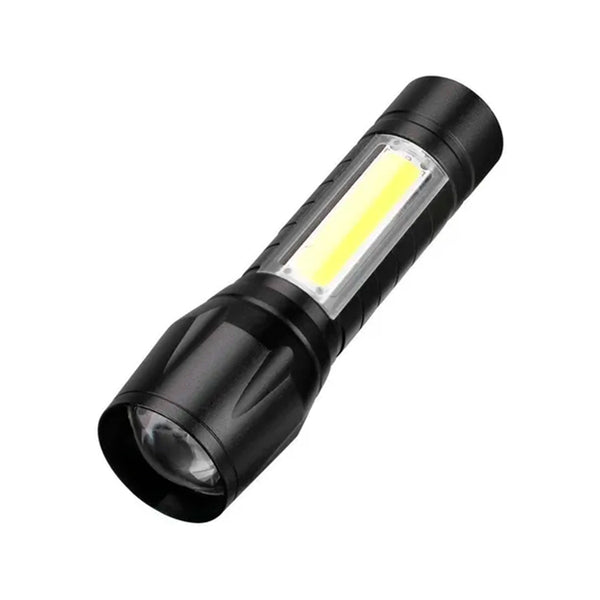 Linterna LED Recargable con Luz Lateral y Zoom + Estuche
