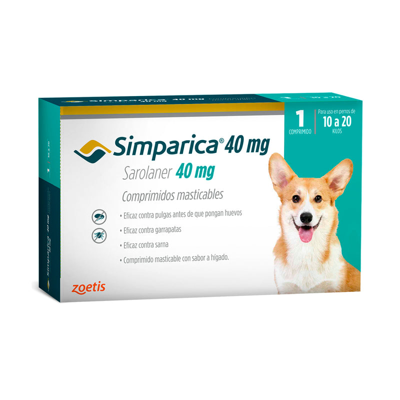 Pastilla Masticable Simparica de 10 a 20 KG