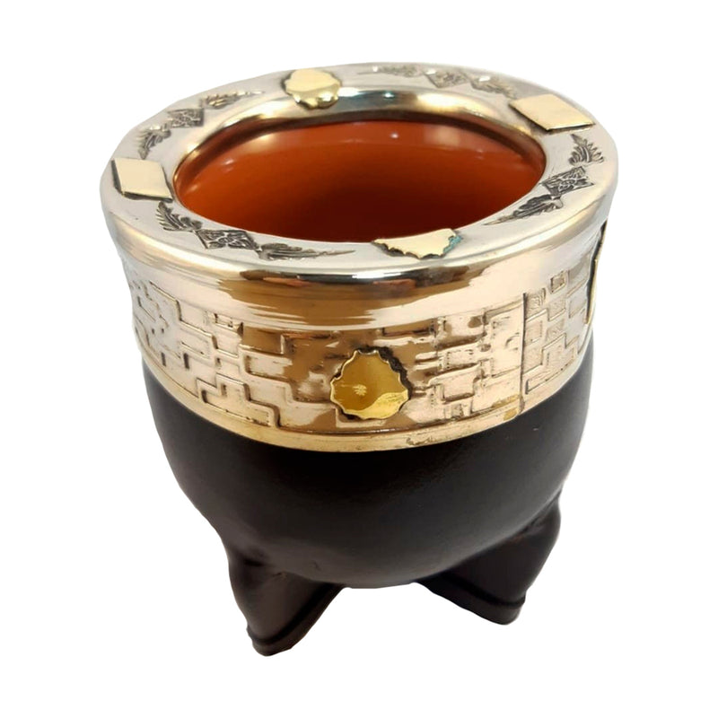 Mate Imperial de Cerámica con Boquilla de Alpaca 8 Apliques