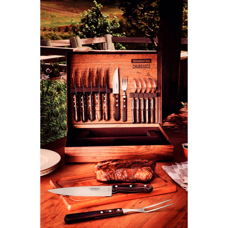 Juego para Asado 15 Piezas Tramontina Churrasco 21198/770