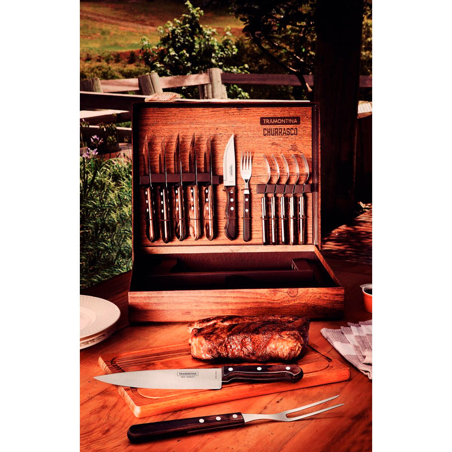 Juego para Asado 15 Piezas Tramontina Churrasco 21198/770