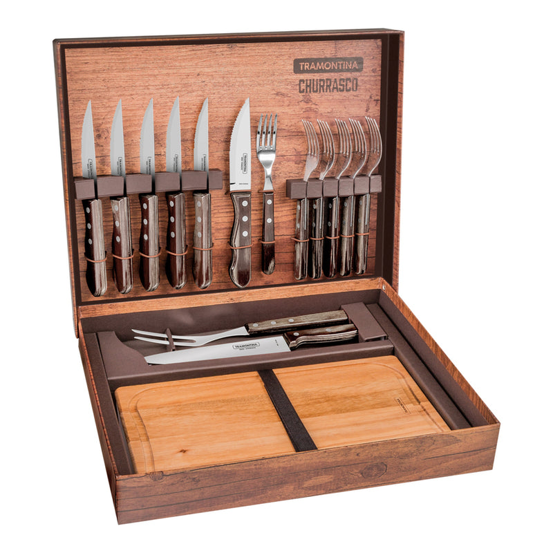 Juego para Asado 15 Piezas Tramontina Churrasco 21198/770