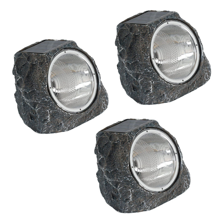 Set 3 luminarias solares LED símil roca Z-SOLAR - EG3808