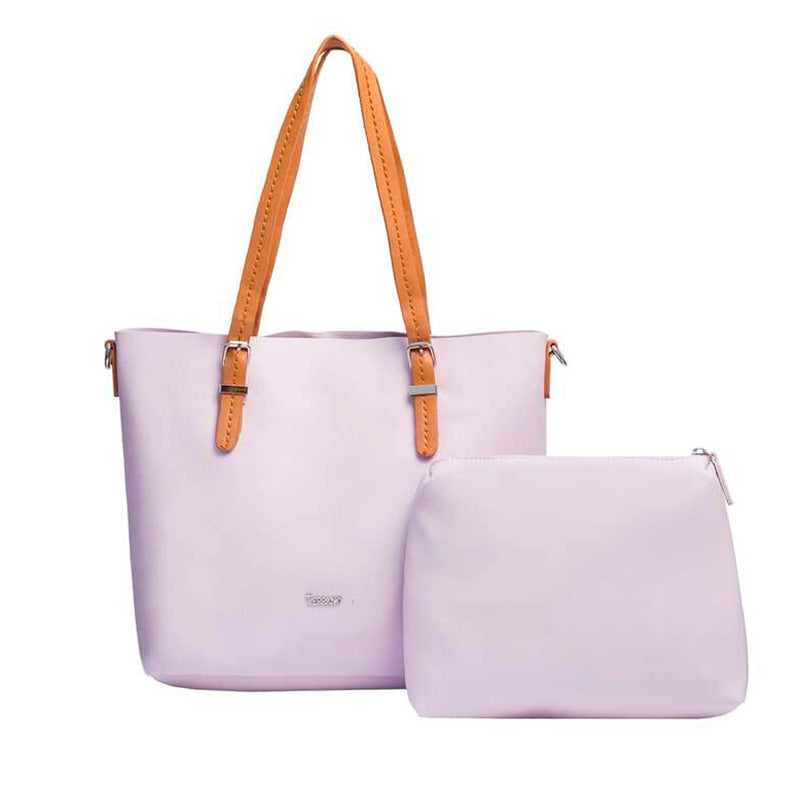 Bolso con Correas Combinadas Lila