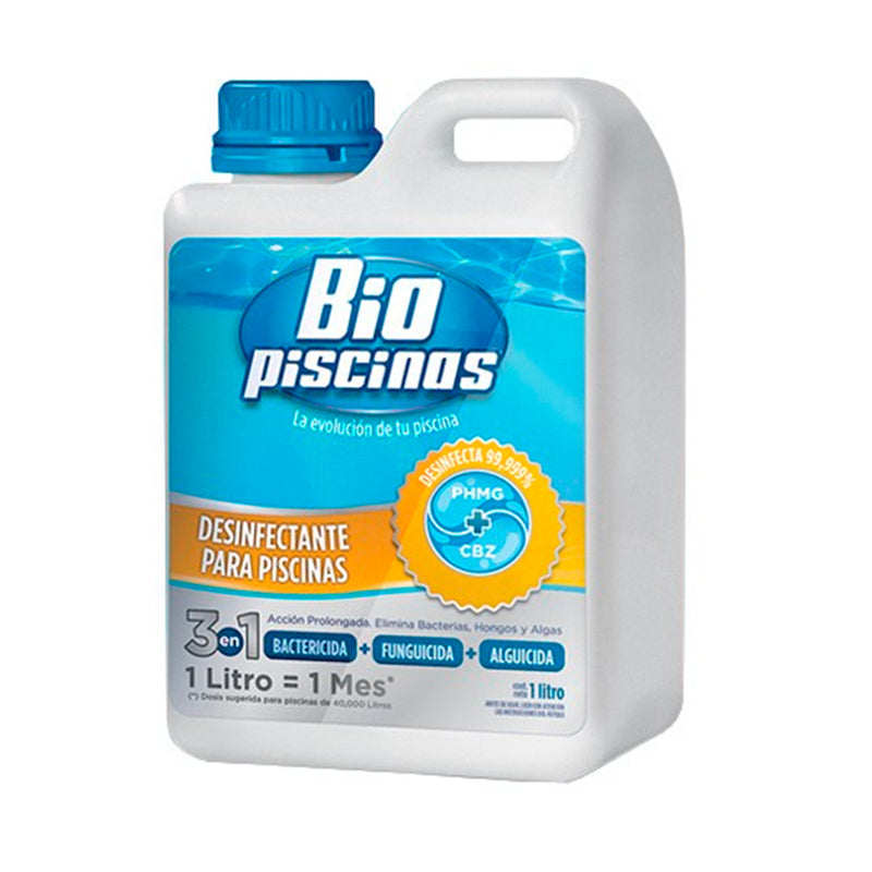 Biopiscinas 1 Litro Desinfectante para Piscinas sin Cloro