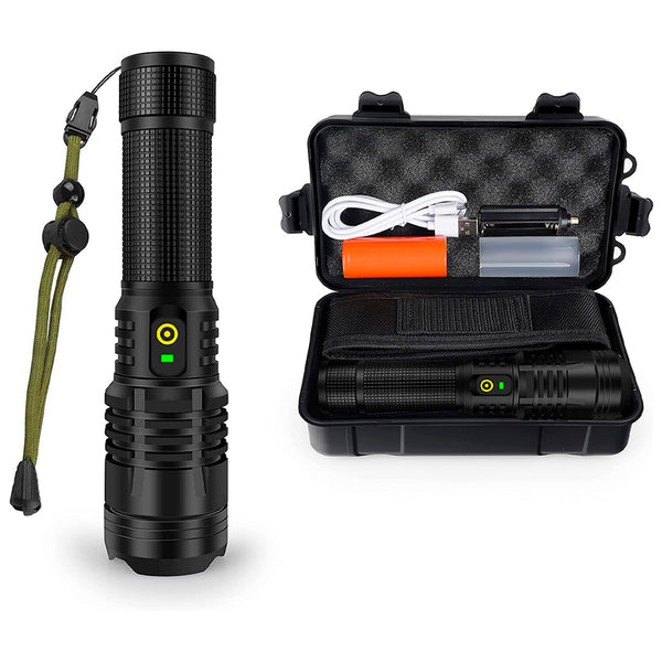 Linterna Recargable con Luz Lateral XHP70 con Estuche