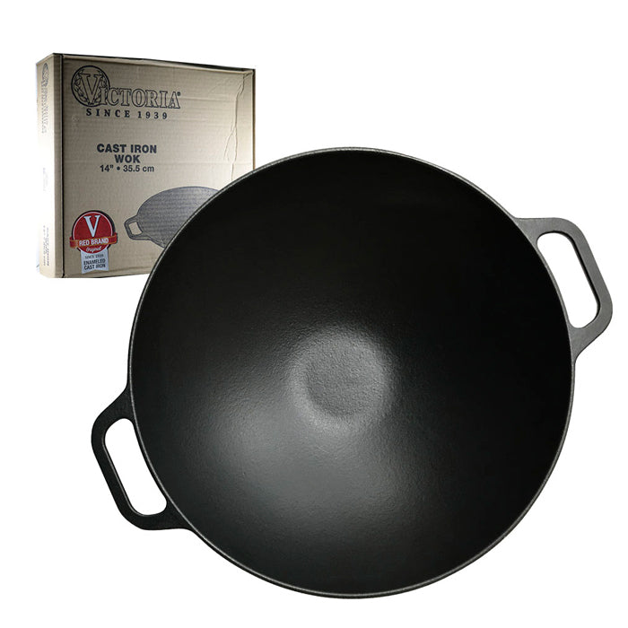 Wok Hierro Curado 35.5cm C/Asas Victoria