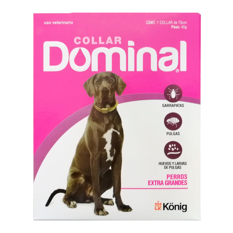 Collar Dominal Pulgas y Garrapatas Perro Extra Grande 75 cm