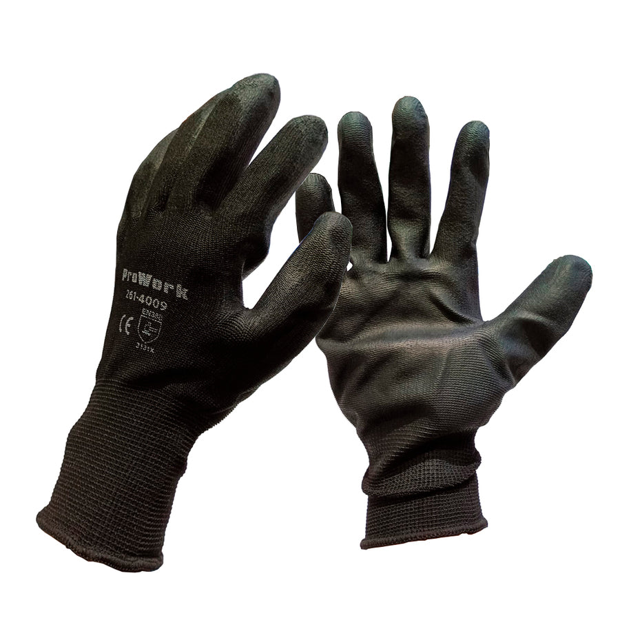 Guante de Poliuretano ProWork Negro Base de Nylon