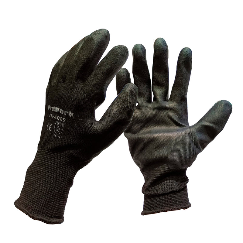 Guante de Poliuretano ProWork Negro Base de Nylon