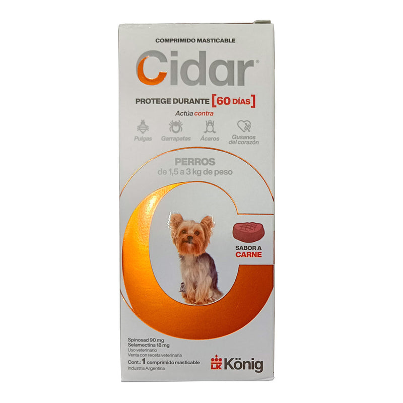 Pastilla para Pulgas Masticable Cidar para Perros