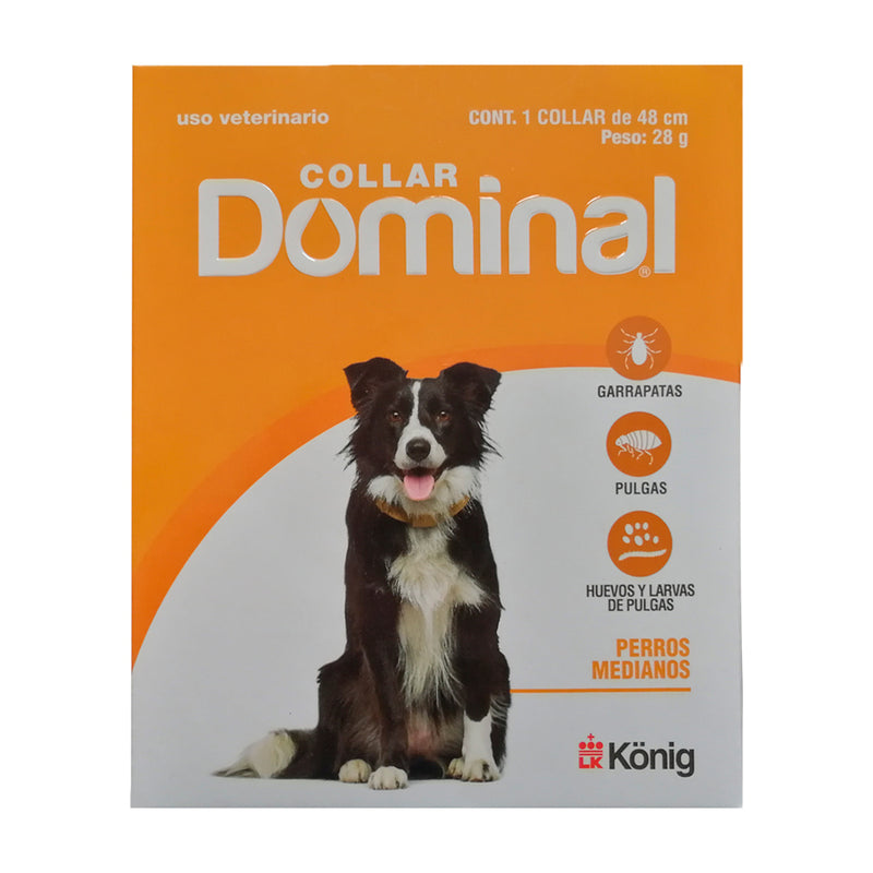 Collar Dominal Pulgas y Garrapatas Perro Mediano 48 cm