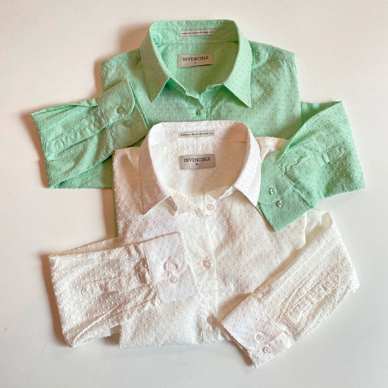 Camisa Invencible Dama Manga Larga Blanca