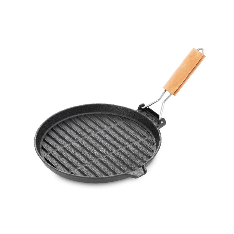 Plancha de Hierro Fundido Redonda 27cm con Rejillas Reysol