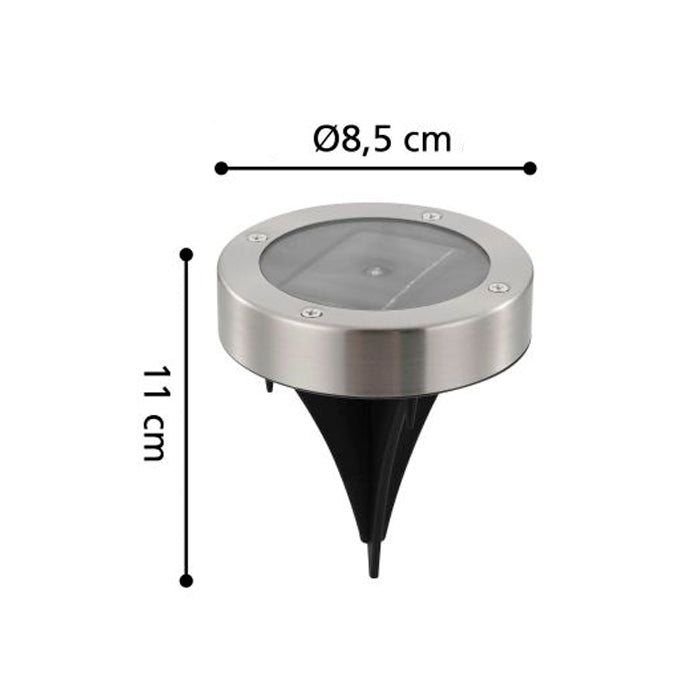 Luminaria de embutir LED solar acero fría Ø85mm - EG3802