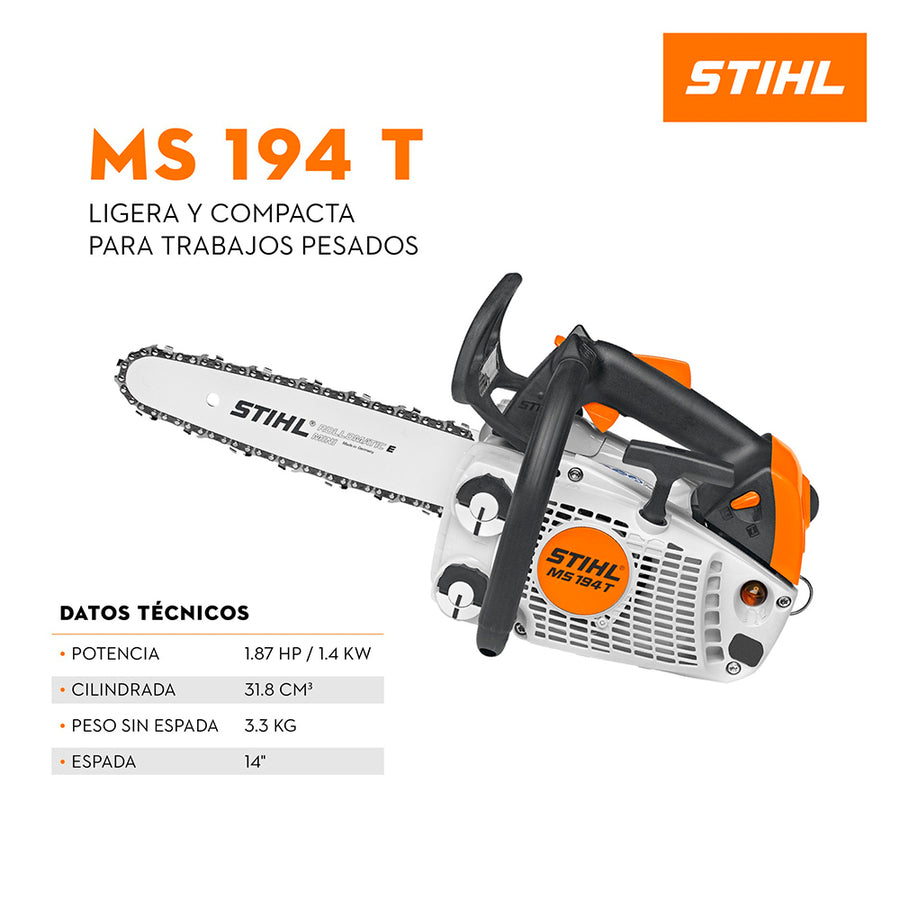Motosierra Stihl Ms 194 T vaina 35 cm