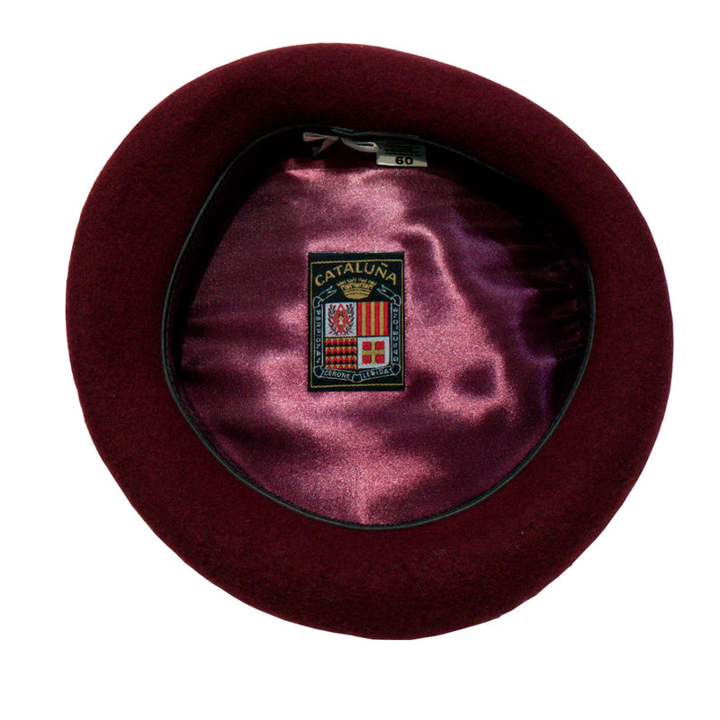 Boina Cataluña en Paño Color Bordó