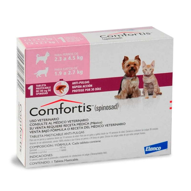 Comfortis para Gatos 1.9 a 2.7 KG y Perros de 2.3 a 4.5 KG