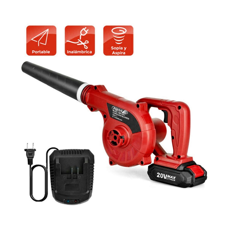 Sopla Aspiradora Inalambrica Equus 20 V Inc Cargador+Bateria