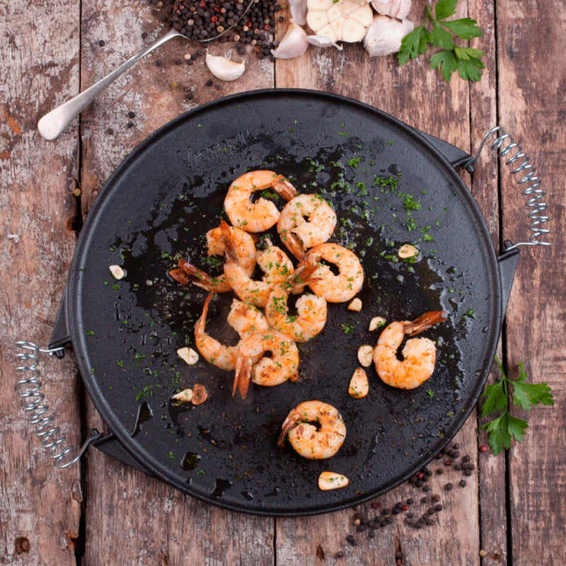Plancha Redonda Hierro Fundido con Asas de Alambre Victoria