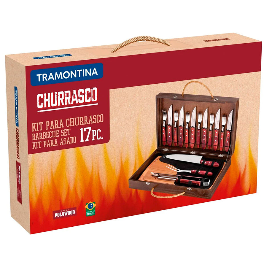 Juego para Asado 17 Piezas Tramontina Churrasco
