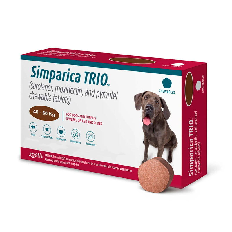 Pastilla Masticable Simparica TRIO de 40 a 60 KG