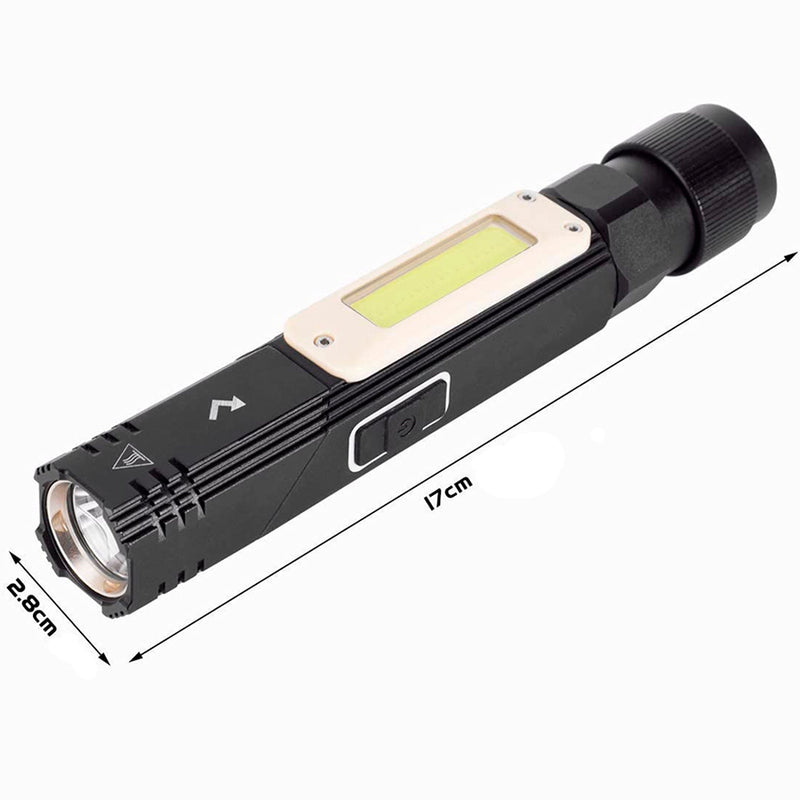 Linterna Recargable con Imán, Luz Lateral y Giro de 90°