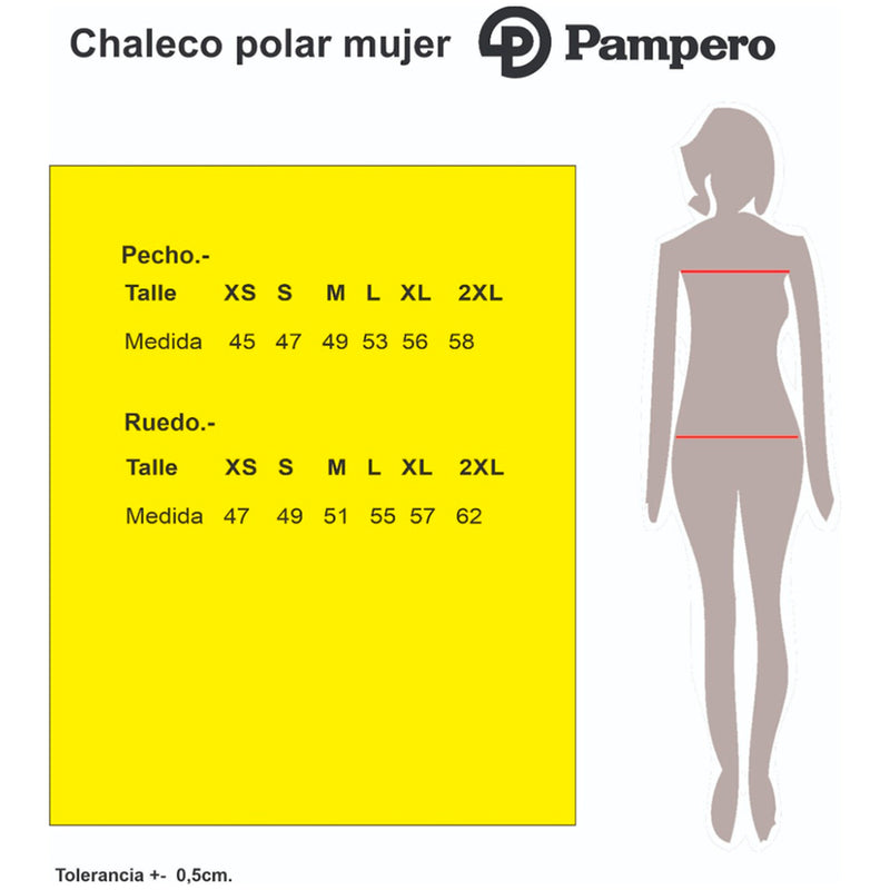 Chaleco Polar Pampero Dama Color Negro