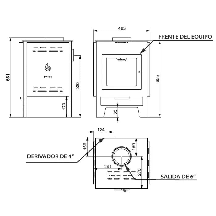 Calefactor Tromen Pehuen 11000 C/ Kit de Techo Inox 6"