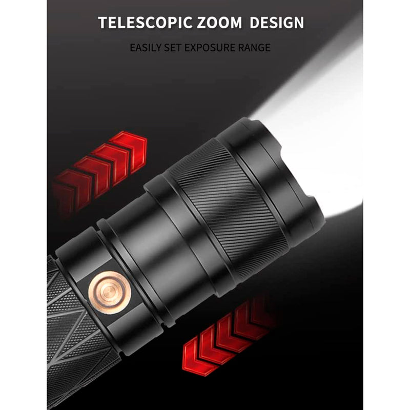 Linterna Corta Alta Potencia con Luz Trasera