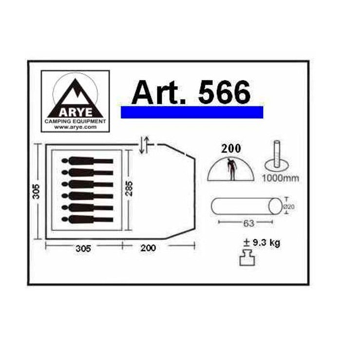 Carpa Arye 514 Igloo alto 4/5 personas c/avance