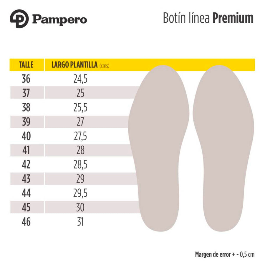 Botín Pampero Premium Marrón para Trabajo con Puntera de PVC