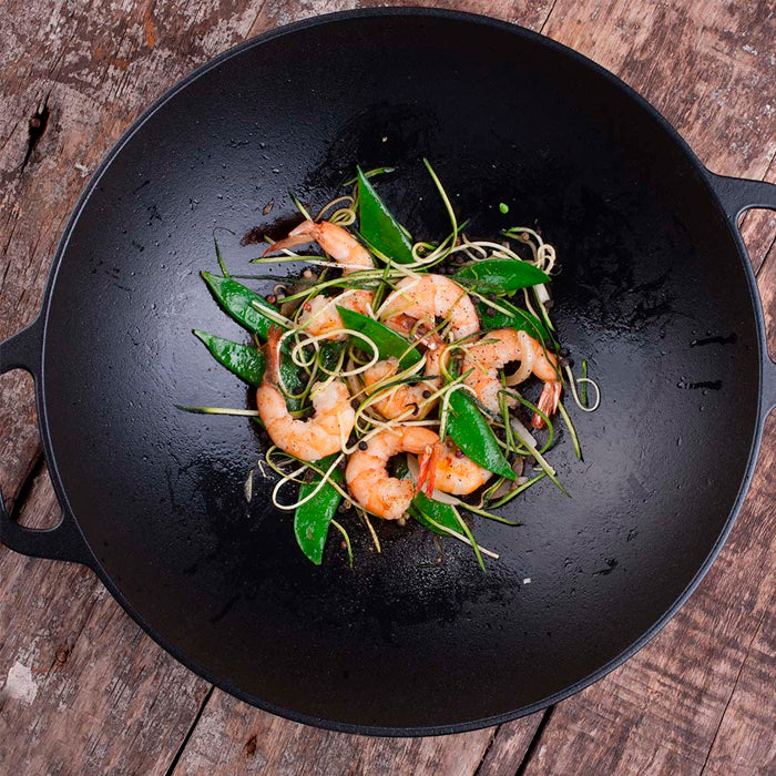 Wok Hierro Curado 35.5cm C/Asas Victoria