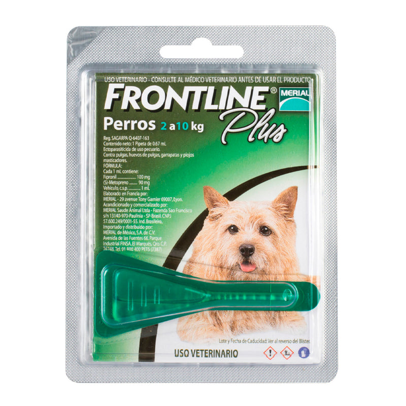 Pipeta Frontline Plus para Perros 2 a 10 KG