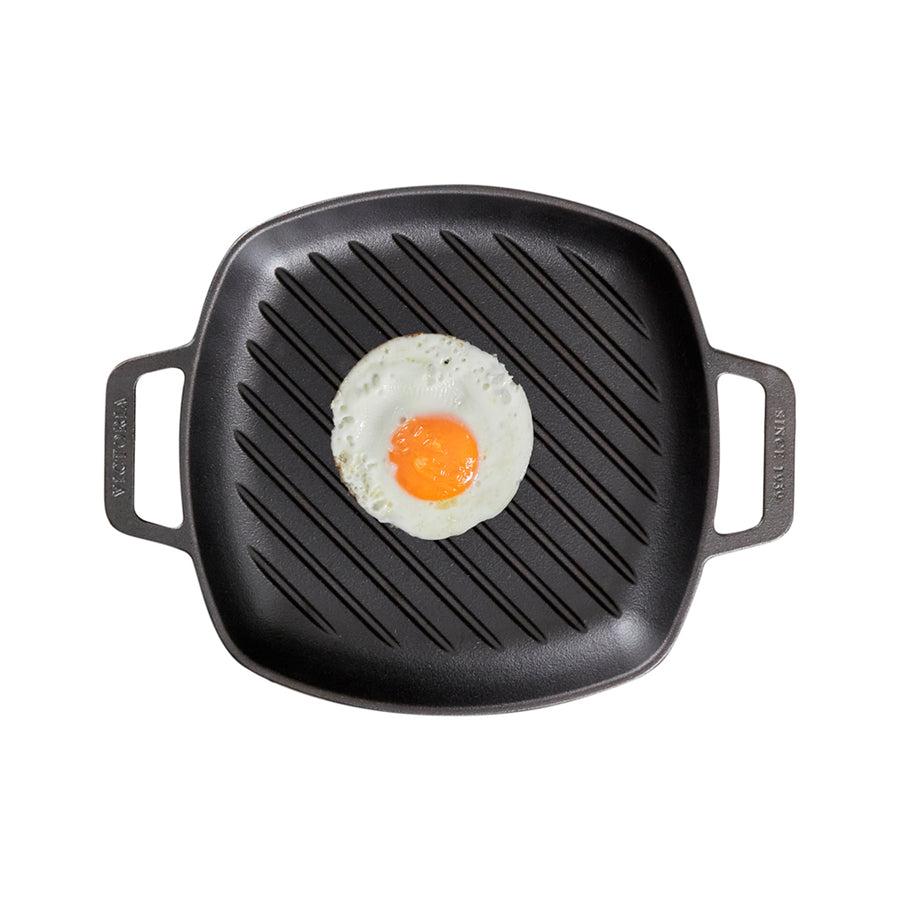 Plancha Hierro Fundido Esmaltado Doble Asa 25x25cm Victoria