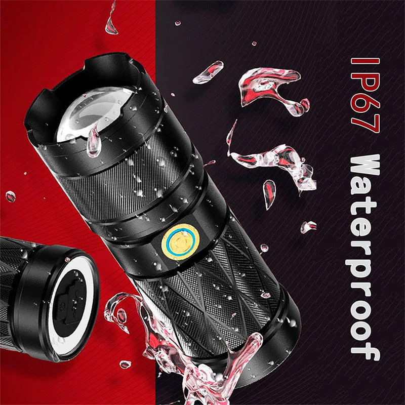 Linterna Corta Alta Potencia con Luz Trasera